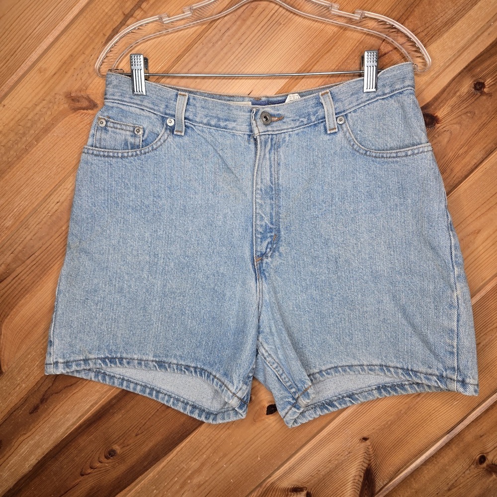 90s Y2K Vintage Faded Glory Denim Dad Shorts Sz 14/30 Womens Super High Waisted